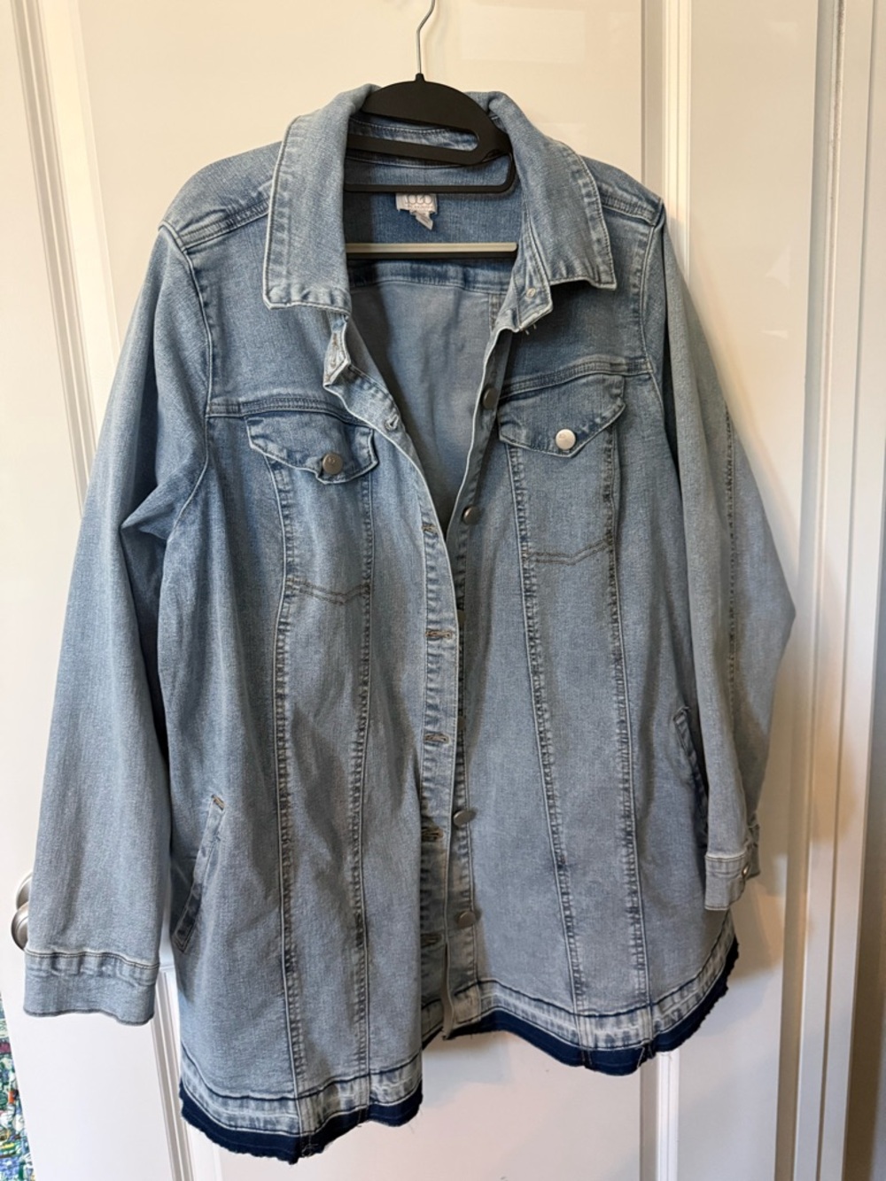 LOGO by Lori Goldstein Light Wash Denim Jacket